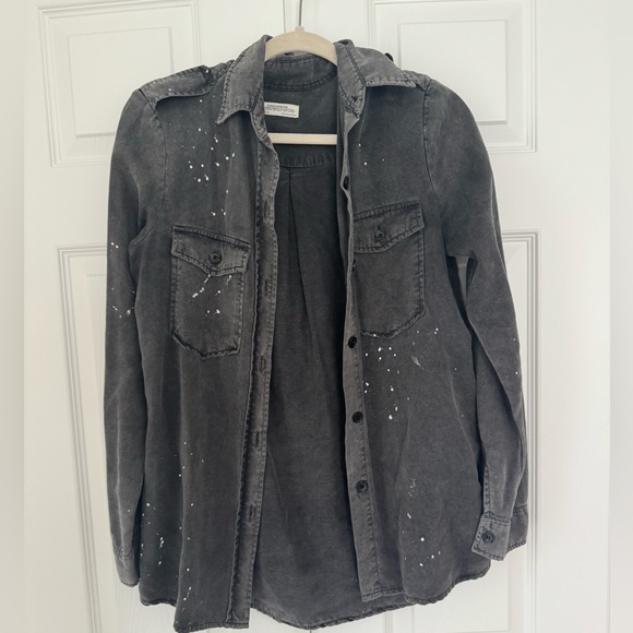 Tops | Paint Splattered Look Button Up Shirt | Poshmark